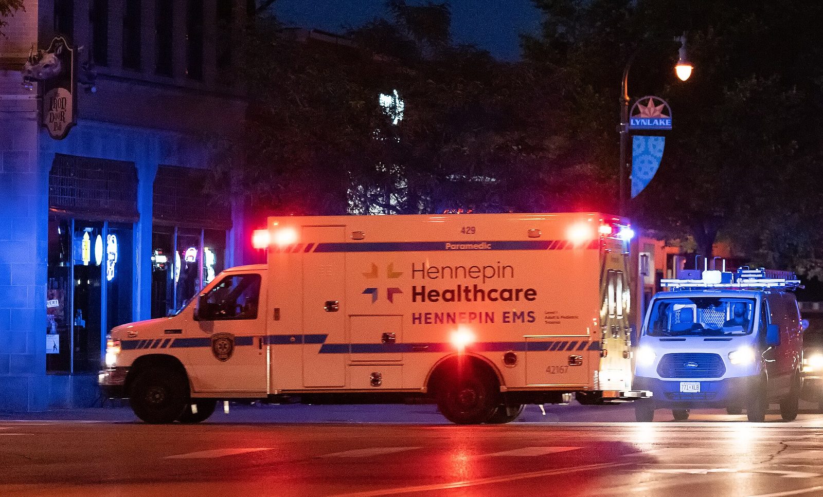 Ambulance outside a hospital